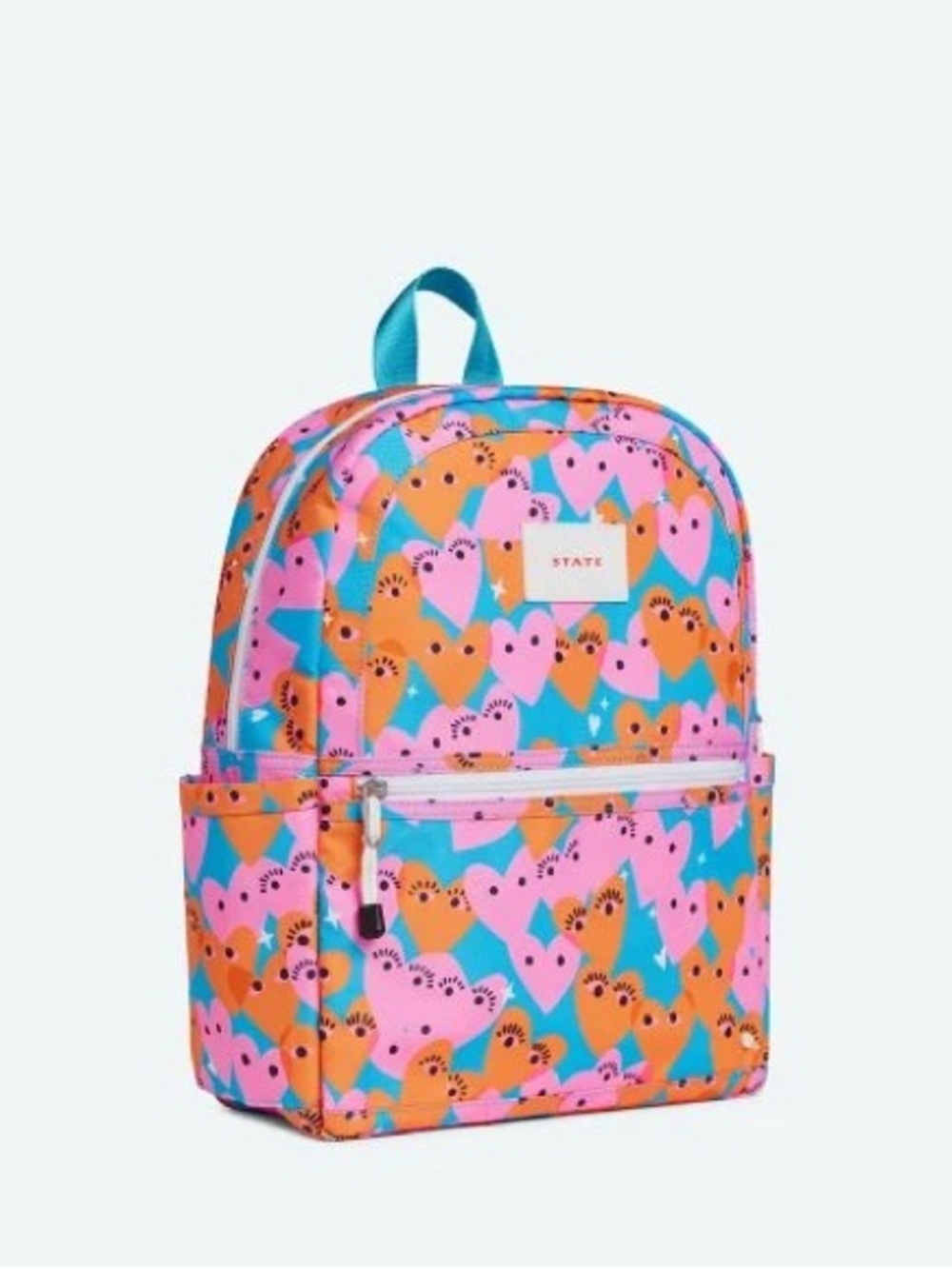 STATE Kids Heart Pattern Backpack - Pink, Orange, Blue
